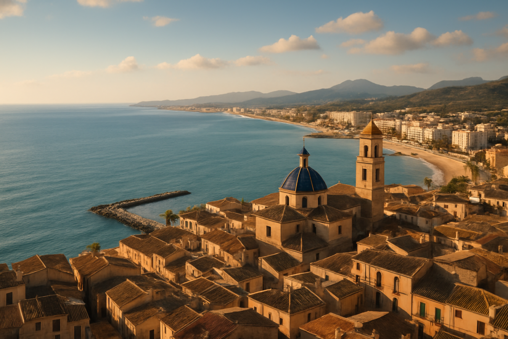 Yecla, Spain - view of the town and coast