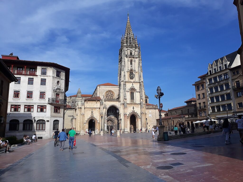 The Gothic cathedral of San Salvador in Oviedo, Asturias
