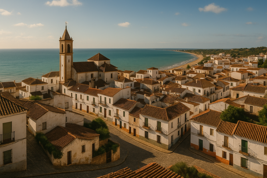 Aljaraque, Spain - view of the town and coast
