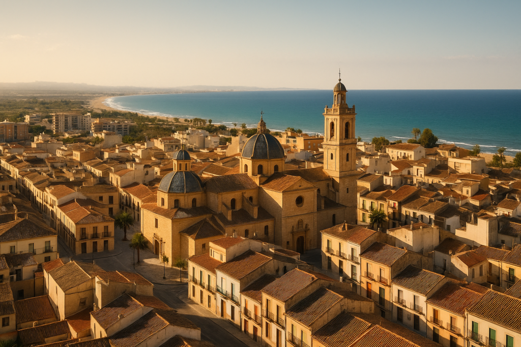 Almoradí, Spain - view of the town and coast