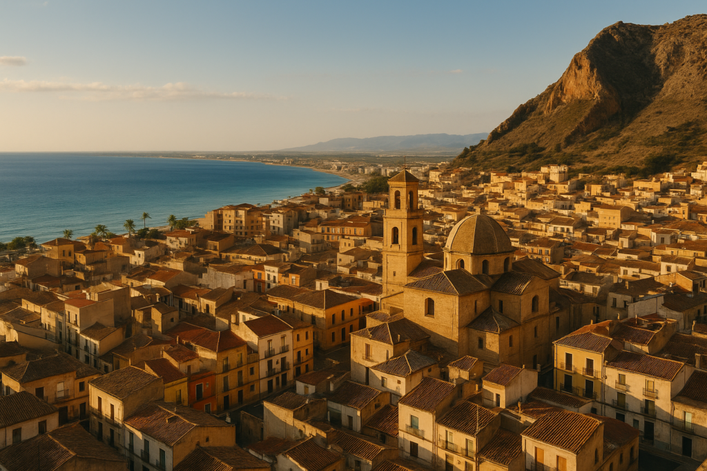 Callosa de Segura, Spain - view of the town and coast