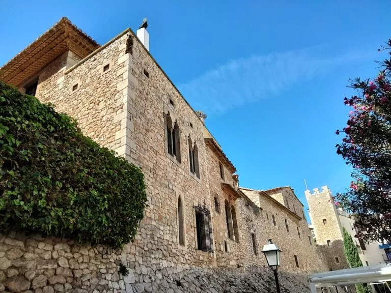 White houses on the old town wall of Sitges