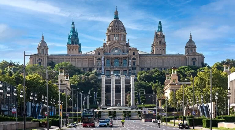 The domed Palau Nacional housing the MNAC on Montjuic